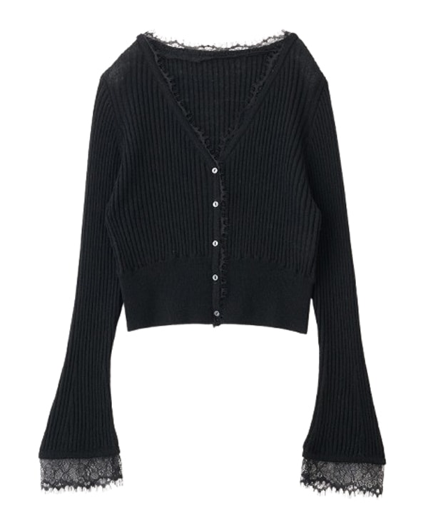 SOLD OUT】COCODEAL ココディール シアーリブレースカーディガン