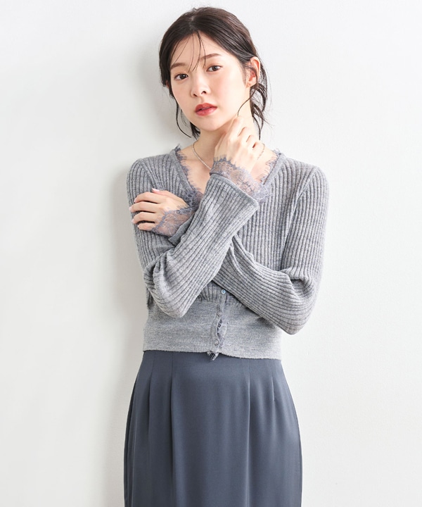 SOLD OUT】COCODEAL ココディール シアーリブレースカーディガン
