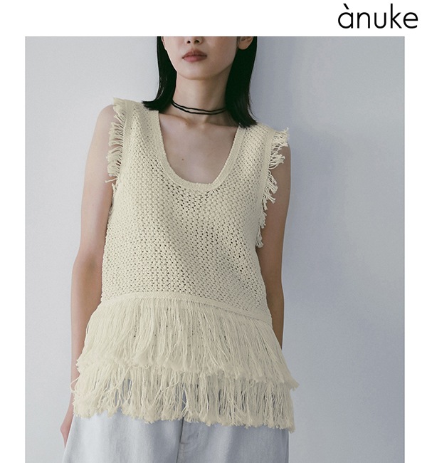 ��ͽ���ʡ�anuke ����̡���  Fringe Knit Tanktop 62610510 3�����4��������ͽ�� /����󥻥������Բľ���