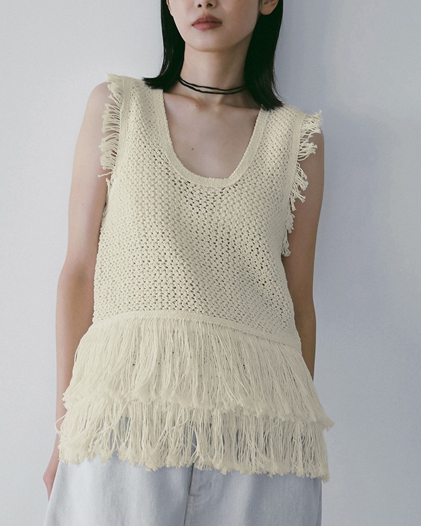 ��ͽ���ʡ�anuke ����̡���  Fringe Knit Tanktop 62610510 3�����4��������ͽ�� /����󥻥������Բľ���