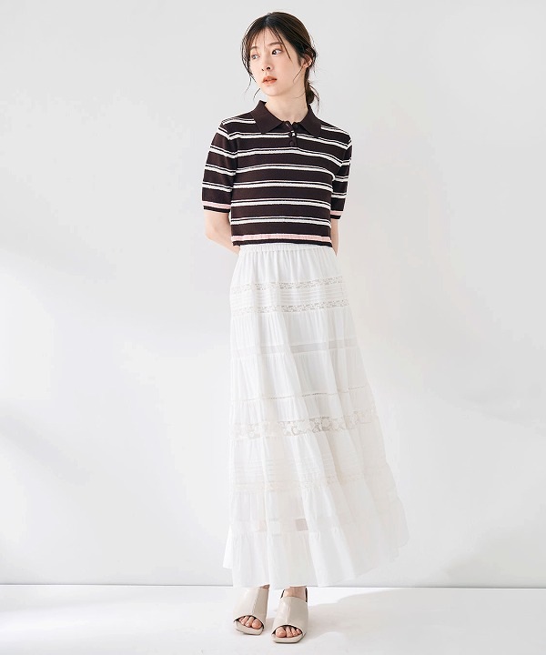 COCODEAL ココディール レース切替ティアードスカート 75517515