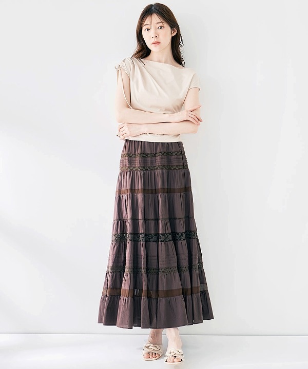 COCO DEAL ココディール チュールティアードスカート ブルー