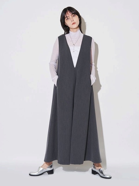 期間限定10%OFF】ELENDEEK エレンディーク DEEP V NECK A-LINE OP