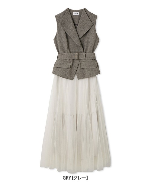 期間限定10%OFF】FRAY I.D フレイアイディー ジレチュールスカート  