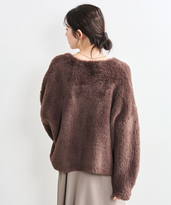 COCODEAL ココディール ダブルフェイスフェザーニットアウター