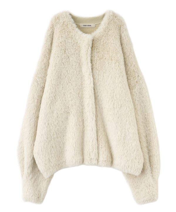 COCO DEAL♡ココディール♡アウター COCODEAL ココディール ダブルフェイスフェザーニットアウター