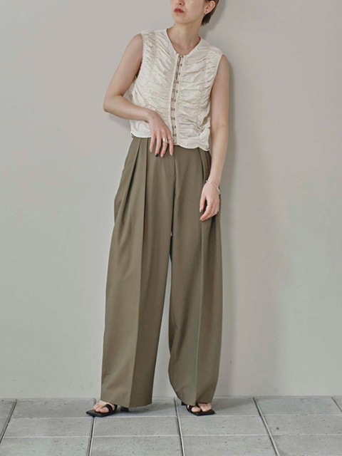 TODAYFUL トゥデイフル Twill Wide Trousers 12510707