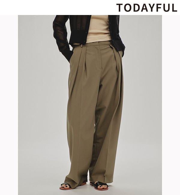 11/9()1000OFF ݥ󥳡ɡ1000tfTODAYFUL ȥǥե  Twill Wide Trousers 12510707 /󥻥Բľʡˤ15ޤ¨ȯ(˰ʳ)