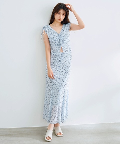 再入荷】COCODEAL ココディール メッシュプリントギャザー