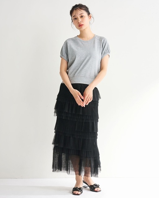 ココディール　アシメプリーツティアードチュールスカート ココディール（COCO DEAL） ＼SALE20%OFF+2BUY10%OFFクーポン有／土日