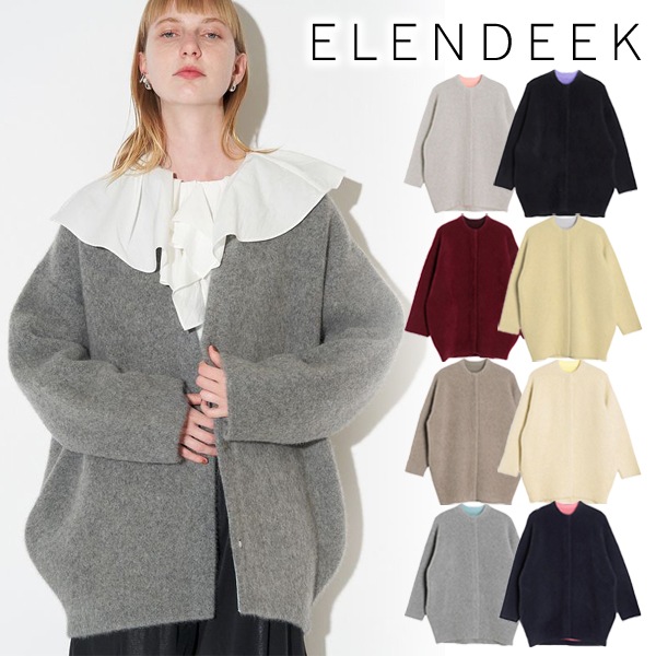 【ERI⭐︎】エレンディーク ラクーンミックスダブルカーディガン 期間限定12%OFF】ELENDEEK エレンディーク CN RACCOON MIX WCD CN