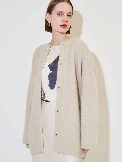 エレンディークRACCOON MIX WCD ラクーンミックスダブルカーディガン 期間限定12%OFF】ELENDEEK エレンディーク CN RACCOON MIX WCD CN