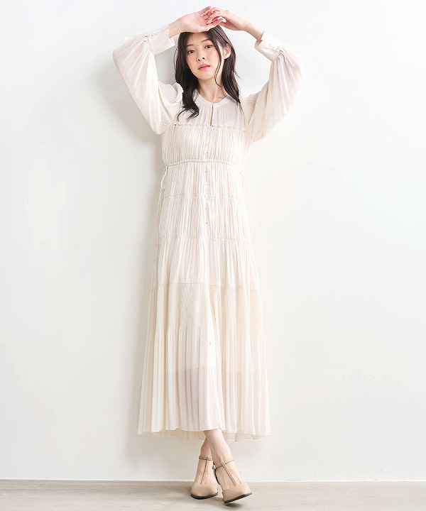 COCODEAL ココディール ギャザードロストティアードワンピース