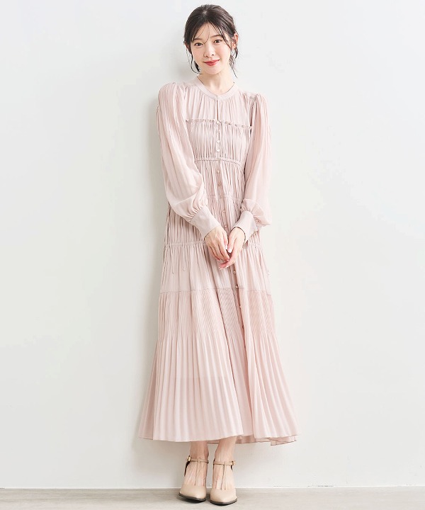 ココディール　ギャザードロストティアードワンピース COCODEAL ココディール ギャザードロストティアードワンピース