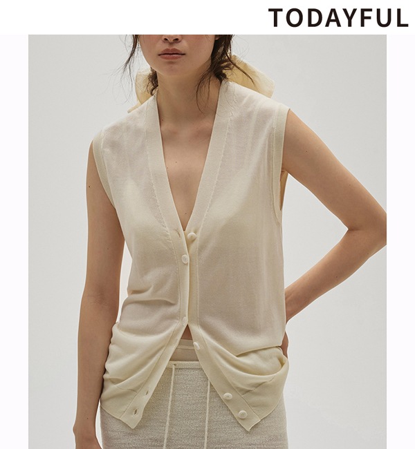TODAYFUL �ȥ��ǥ��ե�  Tencelsilk Knit Vest 12610517  /����󥻥������Բľ��� �������ˤ�15���ޤ�¨��ȯ��(���˰ʳ�)��
