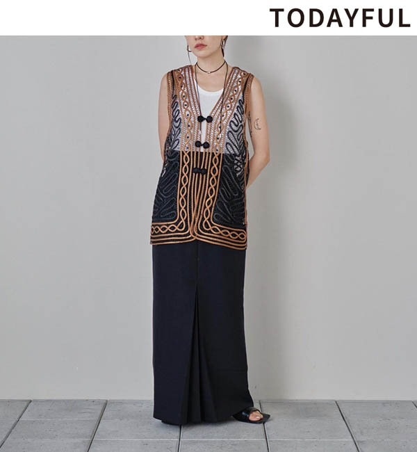 トゥデイフル　todayful Embroidery Middle Vest TODAYFUL Embroidery Middle Vest