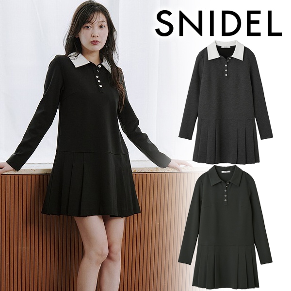 期間限定10%OFF】SNIDEL スナイデル Sustainable衿つきプリーツ