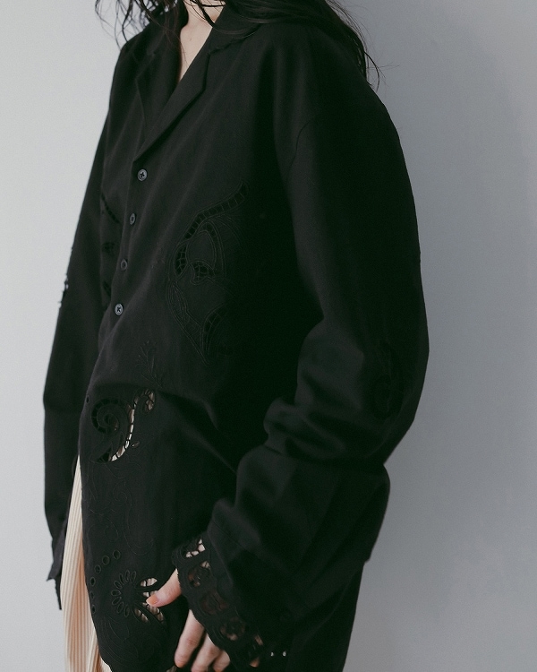 SOLD OUT】anuke アンヌーク Cutwork Opencollar Shirts 62610418