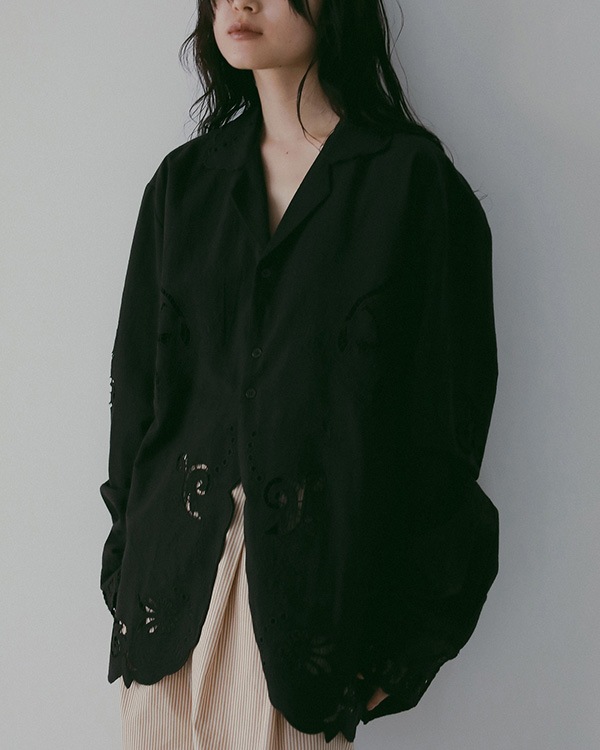 SOLD OUT】anuke アンヌーク Cutwork Opencollar Shirts 62610418