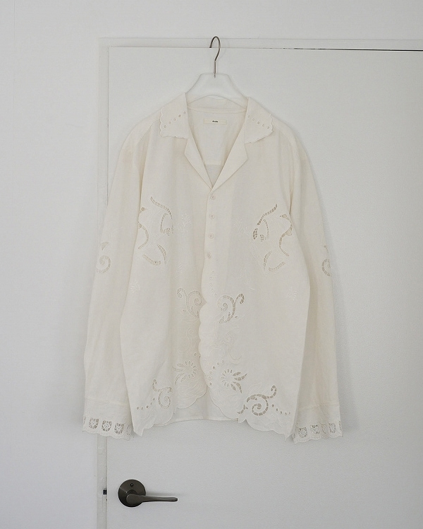 SOLD OUT】anuke アンヌーク Cutwork Opencollar Shirts 62610418