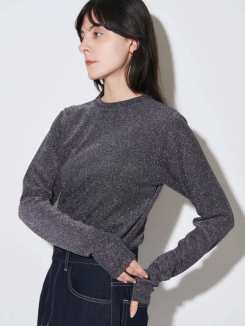 【イデアルーチェ】♡ ELLE ♡ カットソー♡ブラック♡新品未使用♡ エル カットソー【ﾌﾞﾗｯｸ】