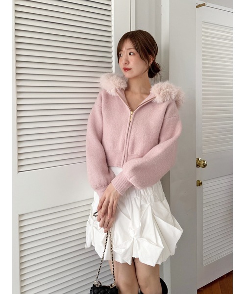 SALE50%OFF】SNIDEL スナイデル Sustainableファー付きニットパーカー