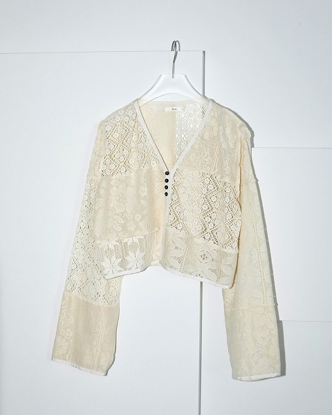 anuke アンヌーク Patchwork Lace Cardigan 62510403