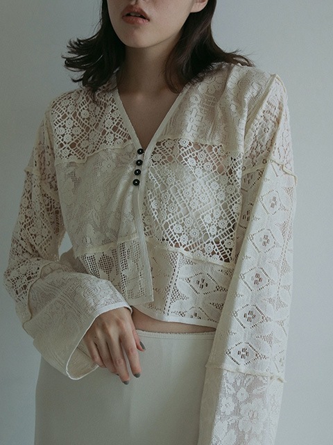 Patchwork Lace Cardigan アンヌーク anuke アンヌーク Patchwork Lace Cardigan 62510403