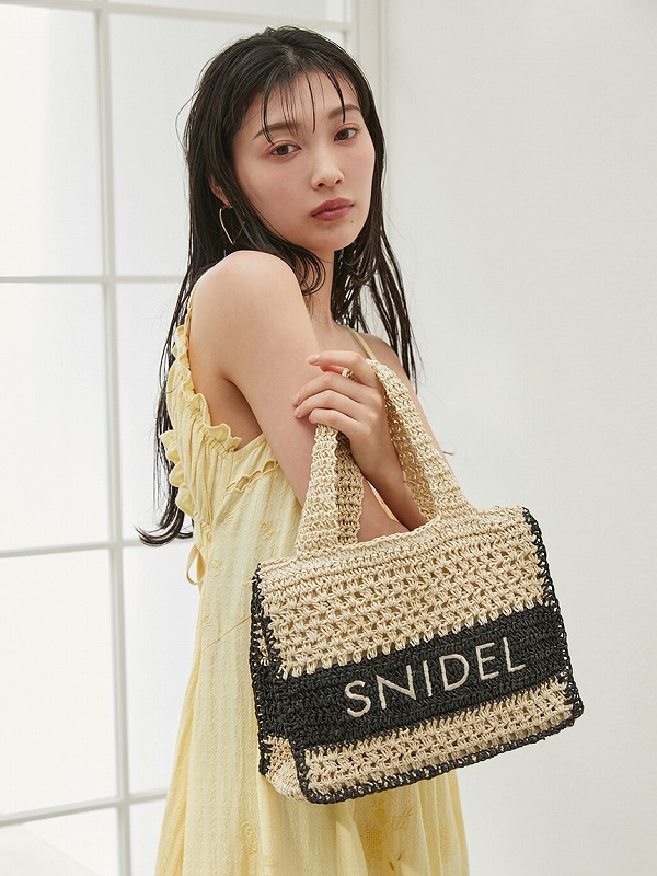 SNIDEL - 公式 新作 SNIDEL スナイデル 春夏 柄編みロゴトート
