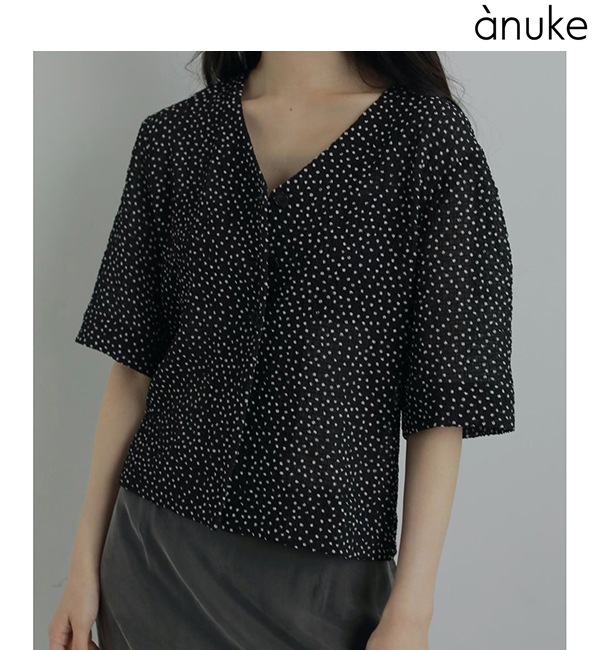 ��SALE60%OFF��anuke ����̡���  Vneck Dot Blouse 62520422  /����󥻥������Բľ��ʡ������ˤ�15���ޤ�¨��ȯ��(���˰ʳ�)��