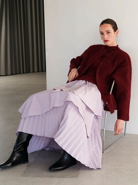 SALE30%OFF】ELENDEEK エレンディーク ASYMMETRY PLEAT MIX SK