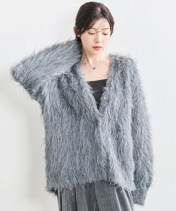 COCODEAL 【岡崎紗絵さんコラボ】ロングシャギーカーディガン 岡崎紗絵さんコラボ】ロングシャギーカーディガン｜PETAL ONLINE