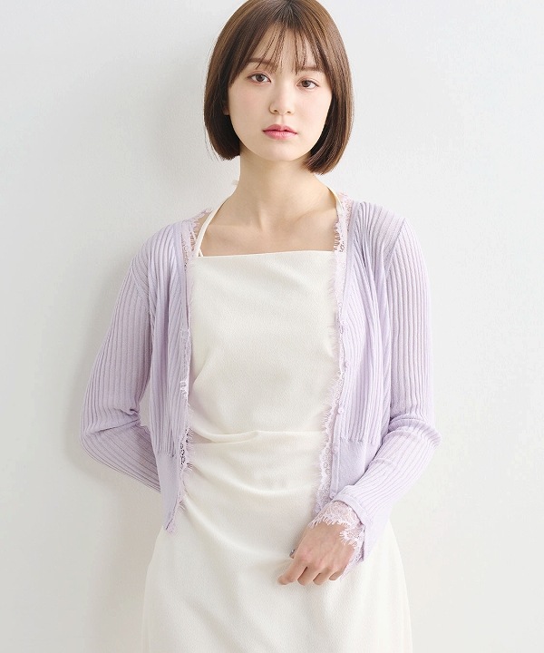 実物写真掲載 ♡大人気♡ ココディール シアーリブレースカーディガン アイボリー 追加生産決定】【予約商品】COCODEAL ココディール シアーリブレース