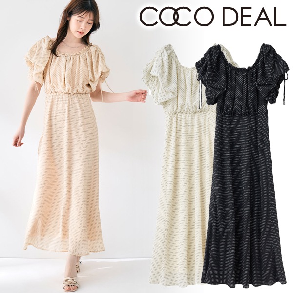 COCODEAL ココディール バルーンスリーブドットワンピース