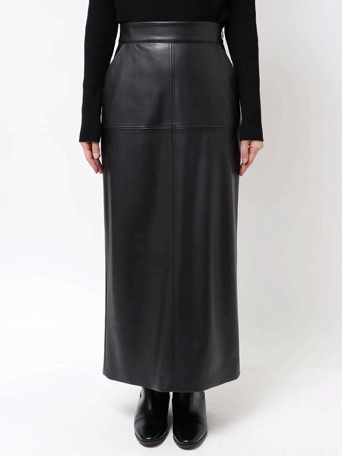 【新品・タグ付き】エレンディーク　フォーレザースカート　黒　サイズ01 ELENDEEK スカート エナメルフォーレザーIラインスカート