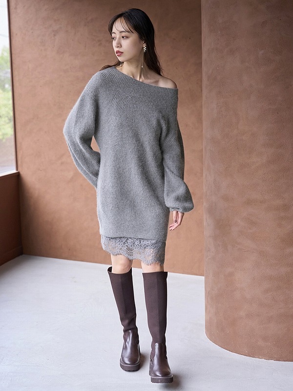 今期♡snidel♡ ニットセットキャミミニワンピース スナイデル SNIDEL ニットセットキャミミニワンピース （MNT