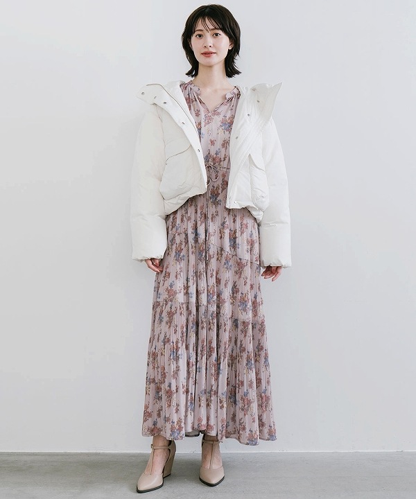 岡崎紗絵さんコラボ】COCODEAL ココディール フラワープリントプリーツ