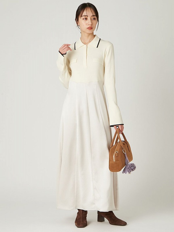 期間限定20%OFF】FRAY I.D フレイアイディー オープンポロカラーニット