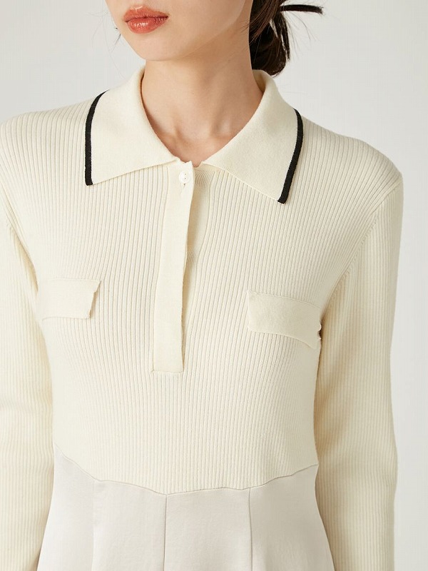 期間限定10%OFF】FRAY I.D フレイアイディー オープンポロカラーニット