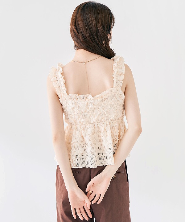 SOLD OUT】COCODEAL ココディール フリルキャミペプラムブラウス