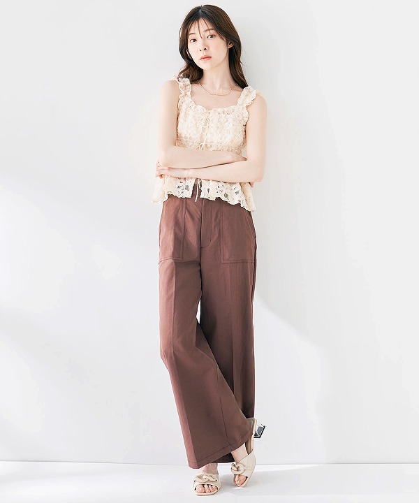 SOLD OUT】COCODEAL ココディール フリルキャミペプラムブラウス