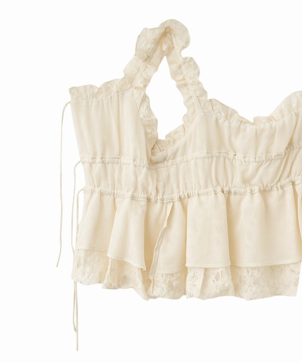 SOLD OUT】COCODEAL ココディール フリルキャミペプラムブラウス