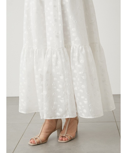 肩リボンジャガードキャミワンピース SWFO241095