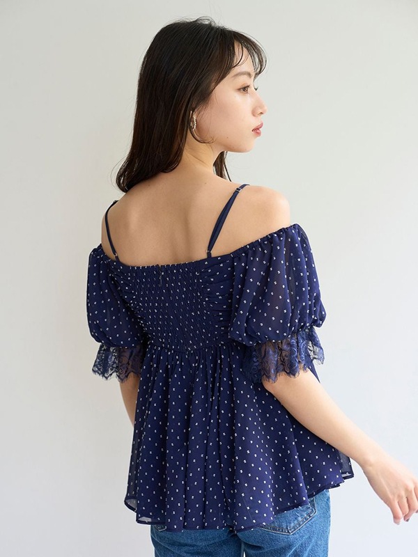 期間限定15%OFF】SNIDEL スナイデル バリエオフショルレース