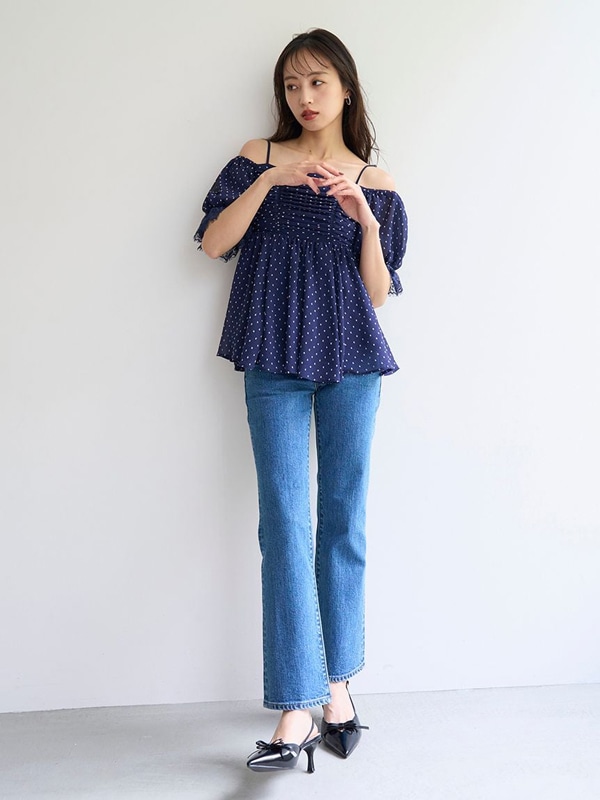 期間限定20%OFF】SNIDEL スナイデル バリエオフショルレース