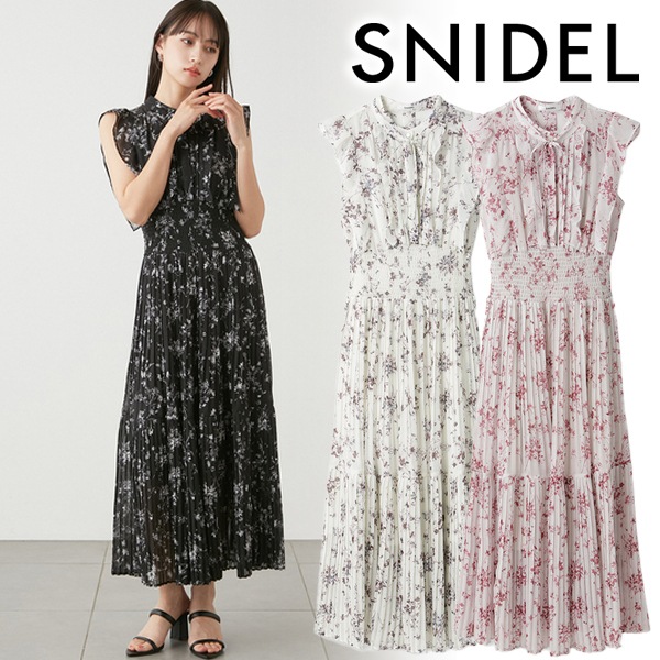 snidel Sustainableフリルプリントワンピース SNIDEL - 【正規品