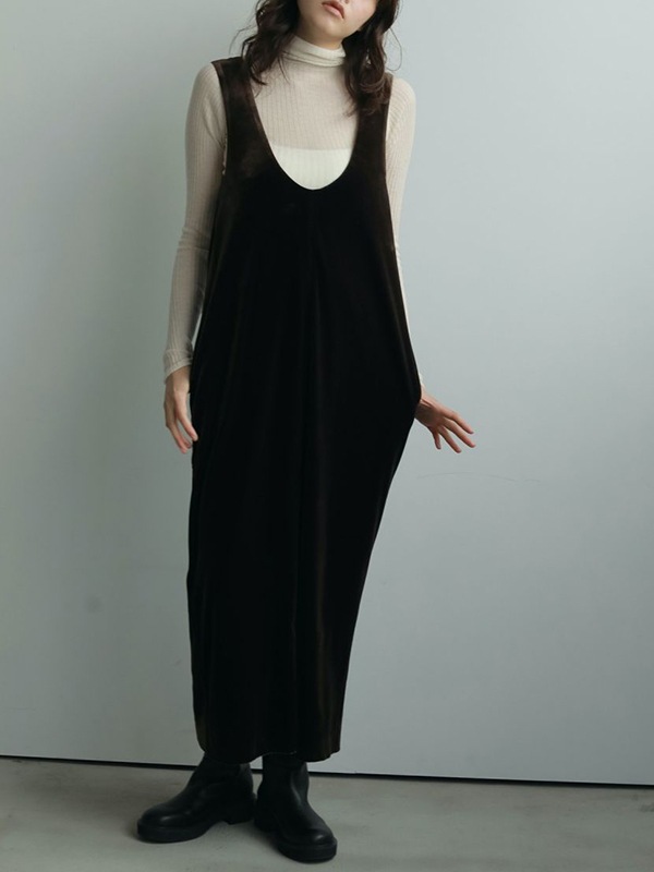 SOLD OUTanuke ̡  Velour Uneck Onepiece 62520314 /󥻥Բľʡˤ15ޤ¨ȯ(˰ʳ)
