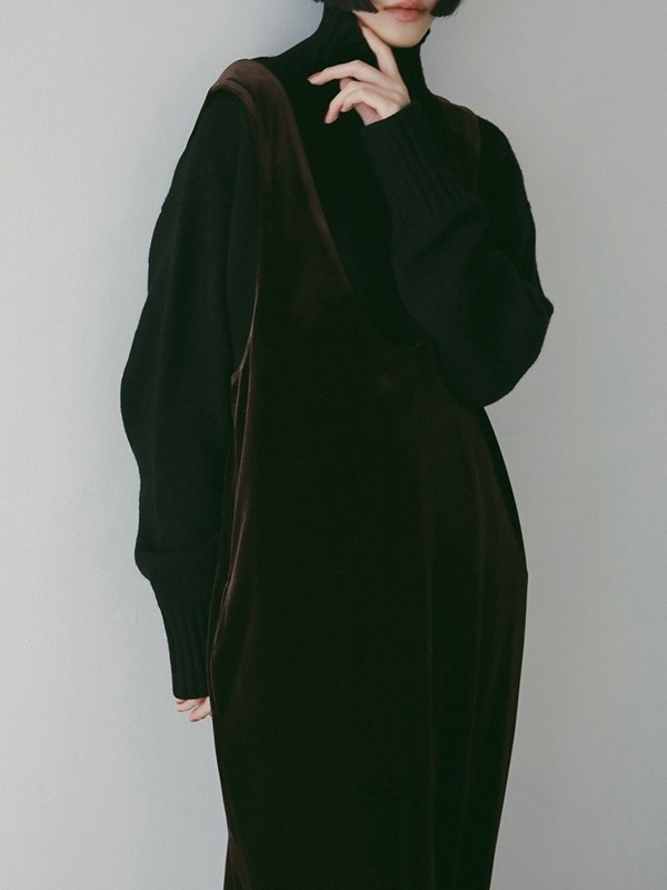 SOLD OUT】anuke アンヌーク Velour Uneck Onepiece 62520314