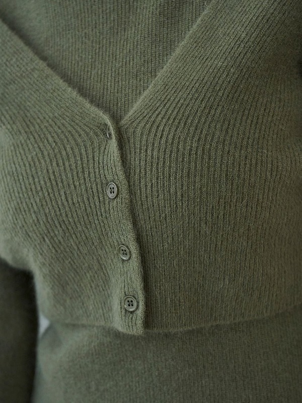 ラクーン畦ショートカーディガン　snidel スナイデル　GRY セール】ラクーン畦ショートカーディガン（カーディガン/ボレロ