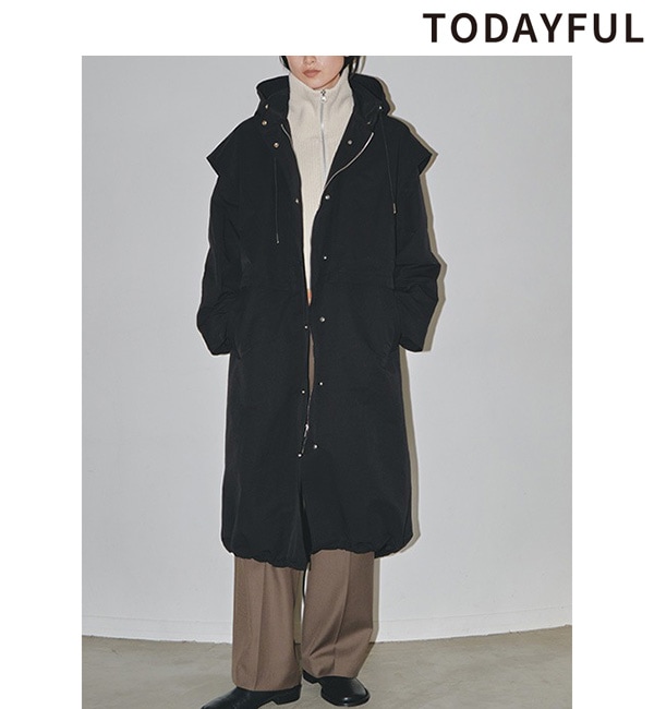 TODAYFUL Nylon Hoodie Coat 36 ブラック TODAYFUL Nylon Hoodie Coat 36 ブラック
